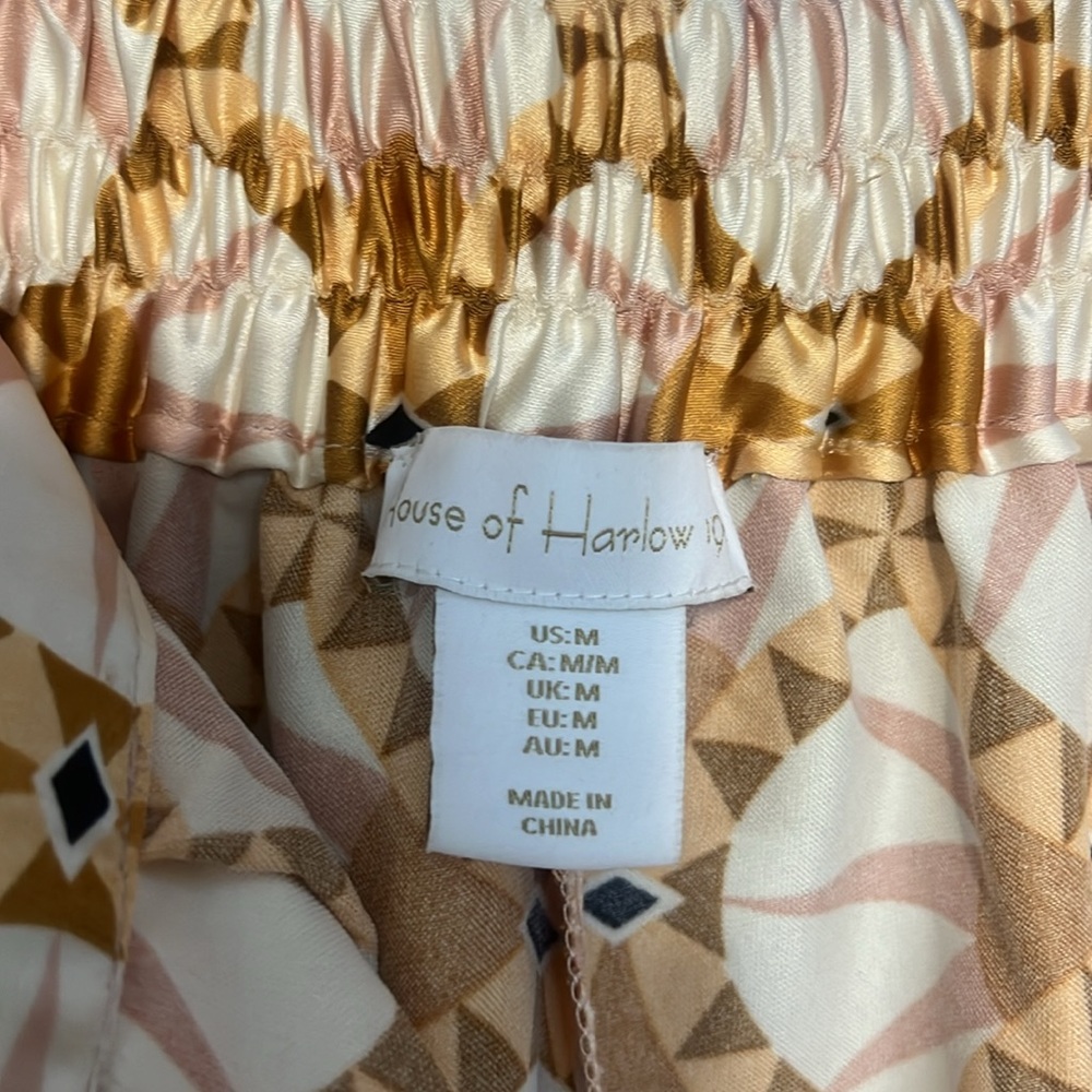 House of Harlow 1960 Gold and White Wide-Leg Trousers - Picture 6 of 10